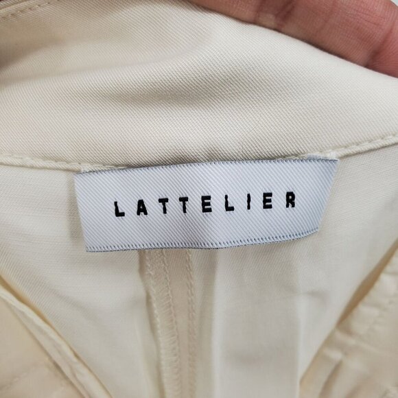 Lattelier Linen Blend Tapered Pants Women Size XL NWT Oversized Pleated Tapered - Picture 6 of 16